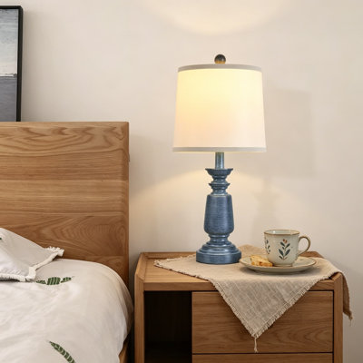 Ensemble de 2 lampes de table Modern Farmhouse pour chambre à coucher et salon, table de chevet et lampes de table de bout avec abat-jour en tissu, douille E26, ampoule non incluse