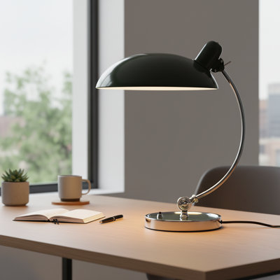 Ulia Modern Bauhaus Table Lamp with Adjustable Shade, Vintage-Inspired Aluminum Desk Lamp, E26 LED Compatible for Living Room, Bedroom, Home Office or Reading Area