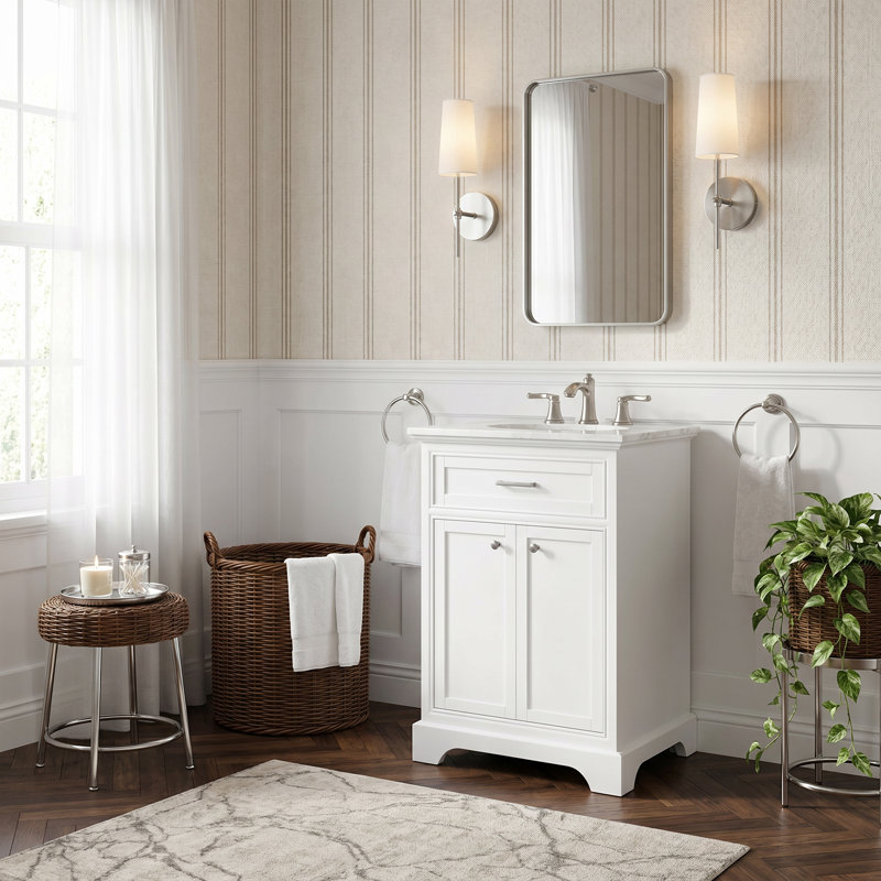 Ensemble de meuble-lavabo simple 24 po Hermes, Blanc