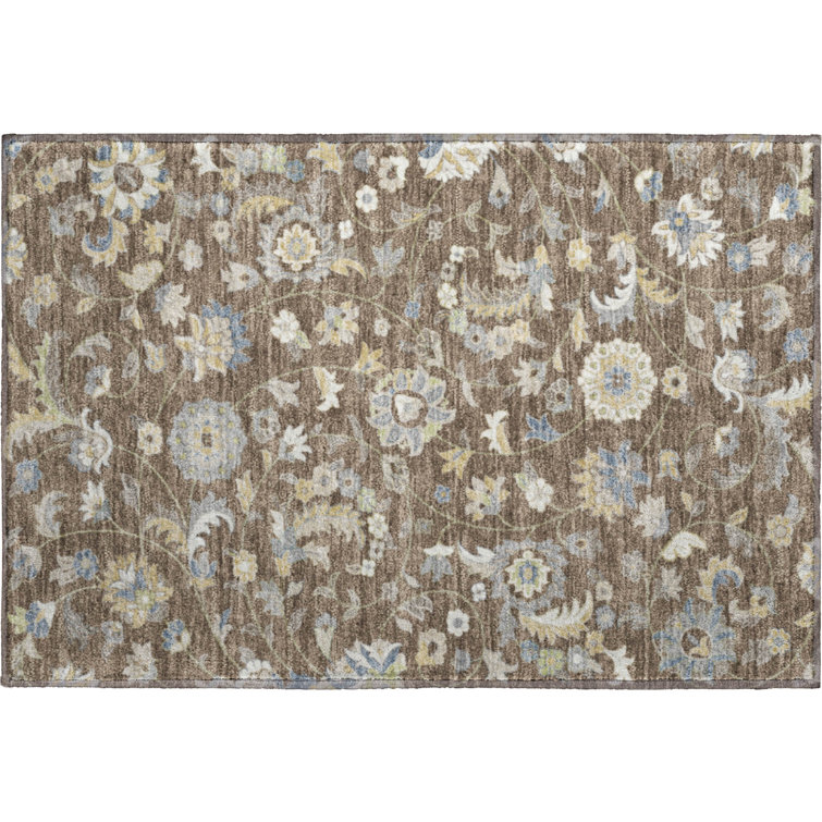 Premium Machine Washable Goulven AMF1006 Floral Rug