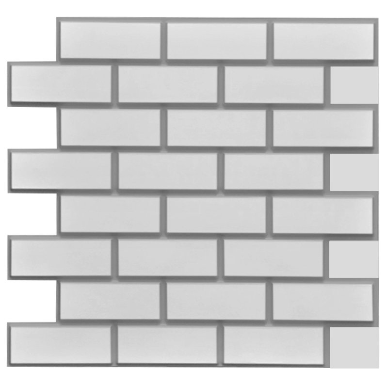 Panneau mural 23 po x 23 po, Gris / blanc