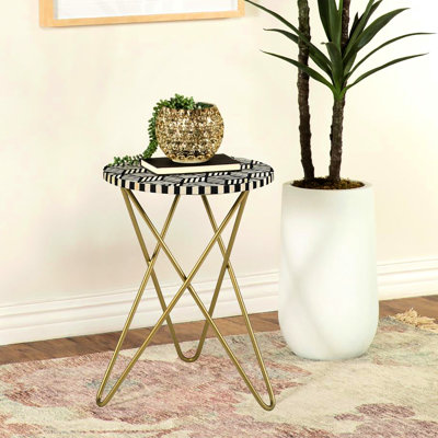 Table d'appoint noire et blanche avec mosaïque éblouissante - Faites briller votre maison