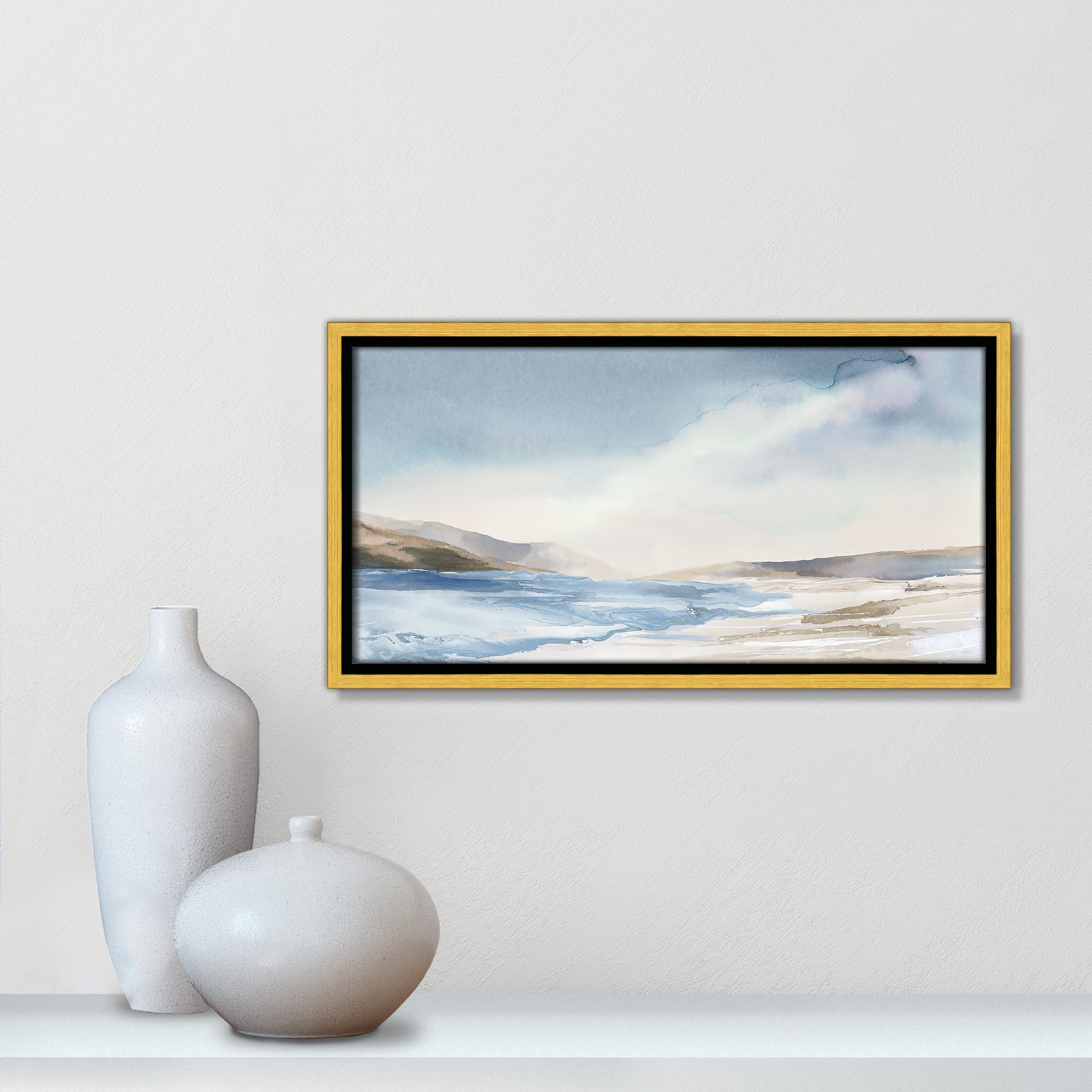 Coralie "Mystic Shores" Print, 9.5" H x 17.5" W, Gold