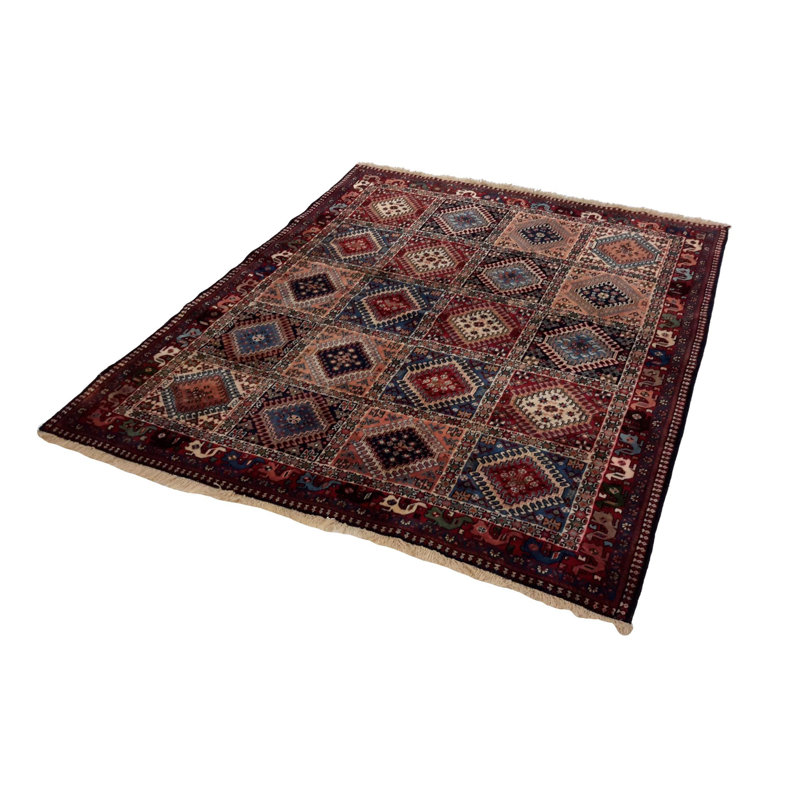 Canvello Hand Made Casual Panel Silkroad Yalameh Rug - 4'11'' X 6'3''