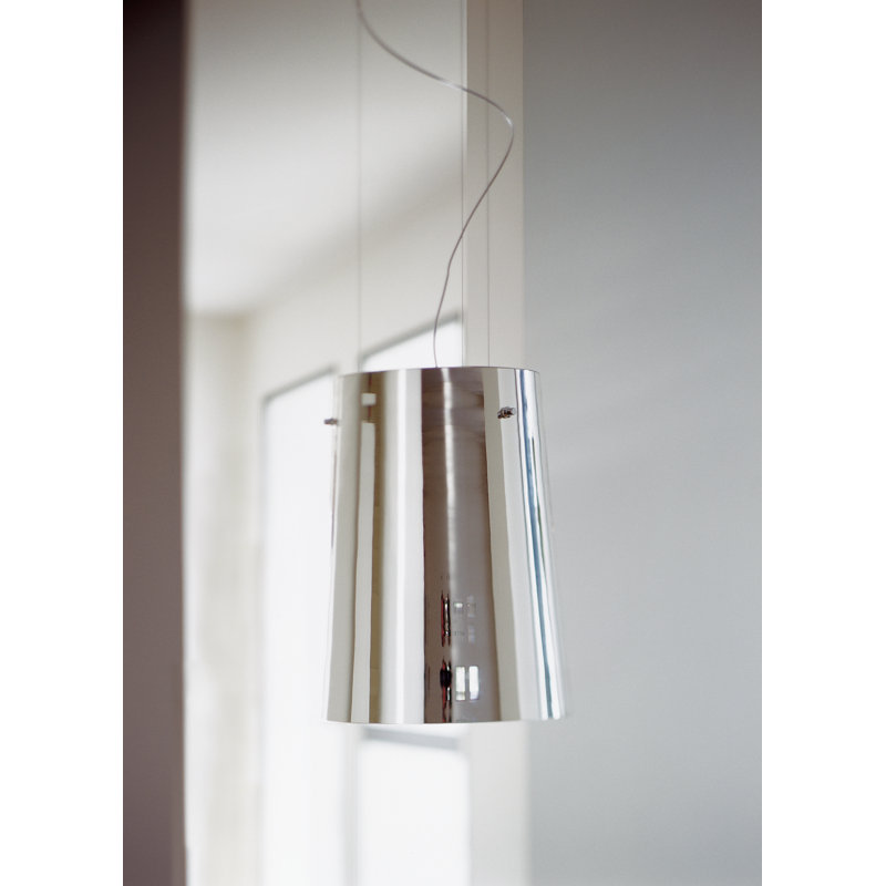 Sera 1 - Light Chrome Single Pendant, Mirror, 200cm H x 27.5cm W x 27.5cm D