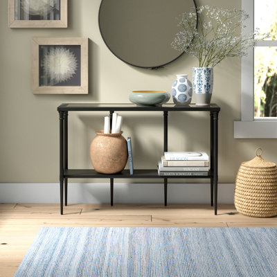 Dafna 45" Wide Rectangular Console Table in Blackened Bronze