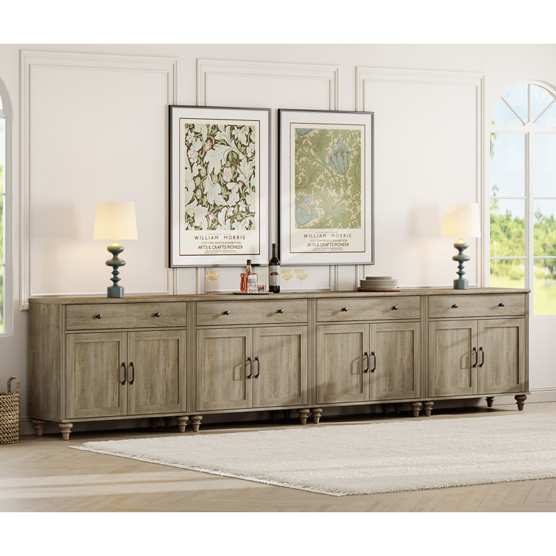 Buffet 135,4 po Scarlett, gris délavé, Gris délavé