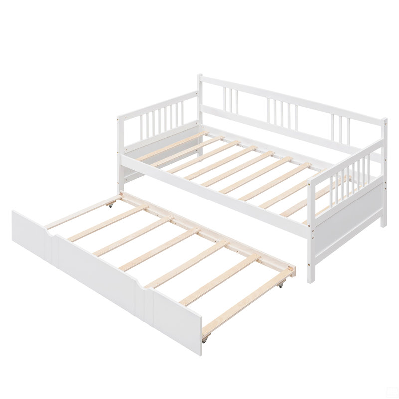 Lit de jour simple avec lit gigogne en bois, Lit simple