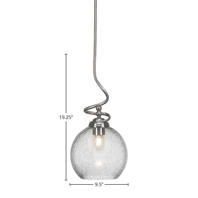 Luminaire suspendu Capri Capri, H 19,25 po x l 9,5 po x P 9,5 po, Nickel brossé