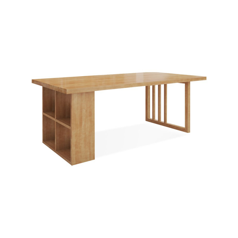 Bureau rectangulaire brun en bois massif, H 29,53 po x l 55,12 po x P 27,56 po