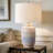 Carmeletta 25" Blue Modern Coastal Ceramic Table Lamp with White Linen shade-1948784447