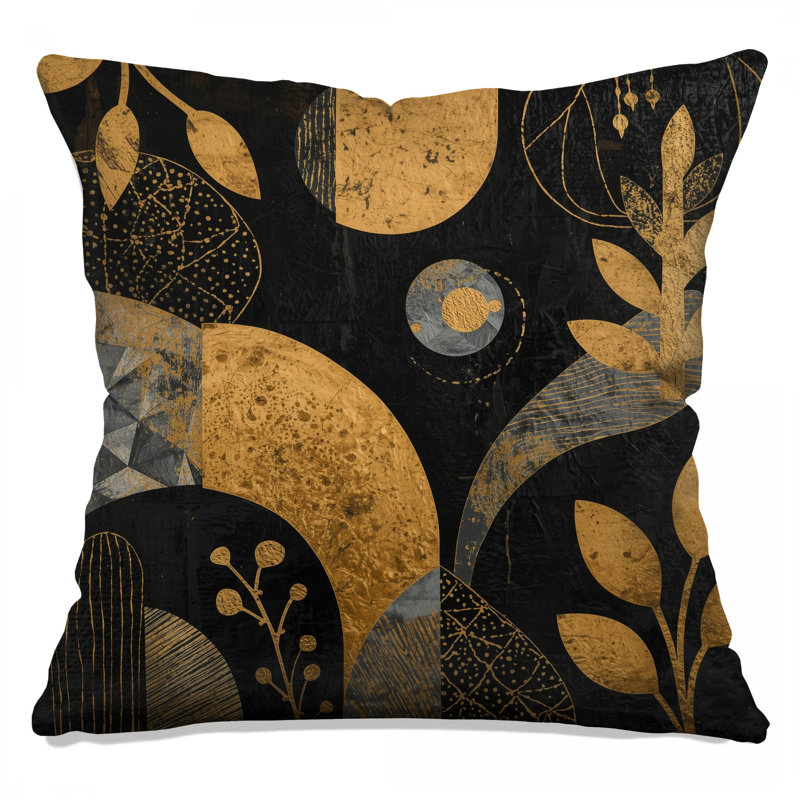 Coussins décoratifs dorés, 14 X 14 pouces