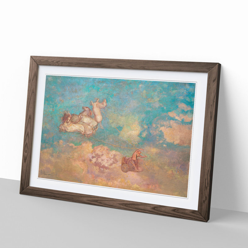 The Chariot of Apollo by Odilon Redon - Picture Frame Painting, 36cm H x 48cm W x 2cm D, Walnut Framed