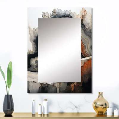 Pierre géode paysage minimaliste - miroir unique en pierre géode