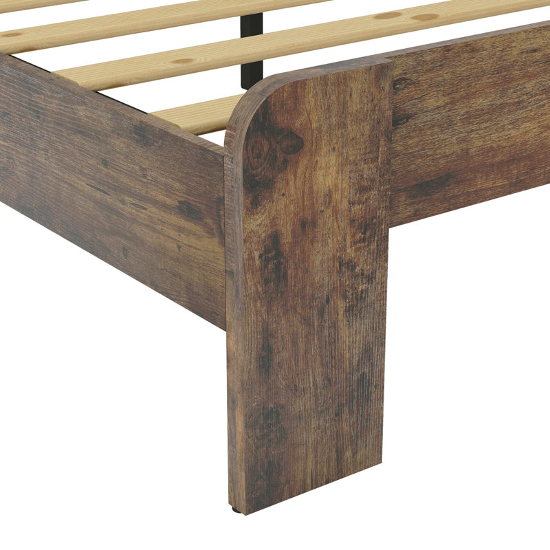 Cadre de lit très grand, cadre de lit plateforme en bois avec tête de lit à DEL avec rangement et 2 ports USB, silencieux, aucun sommier nécessaire et outil d'assemblage facile, grand rangement sous le lit