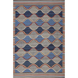 Striped Area Rug in Gray/Blue