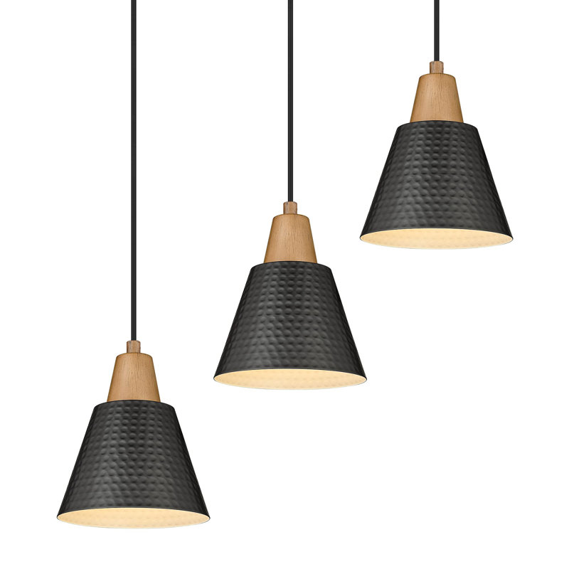 Commodore 1 - Light Gold Cone Pendant, Black