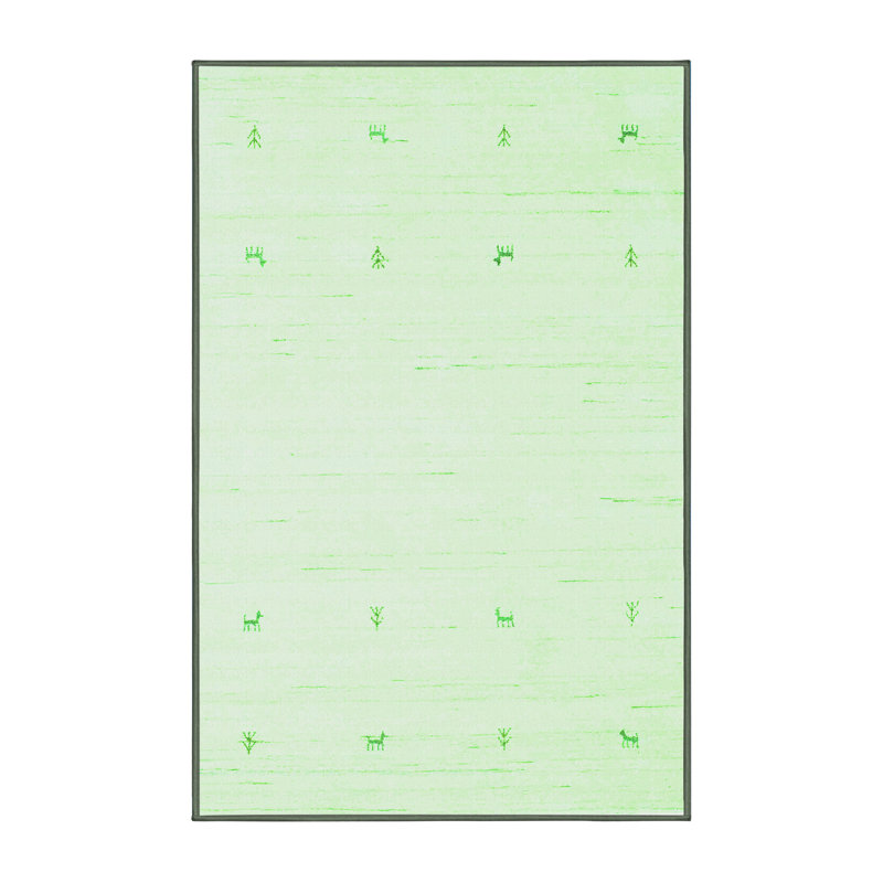 Tapis contemporains verts lavables à la machine 936, Rectangle 4 pi x 6 pi