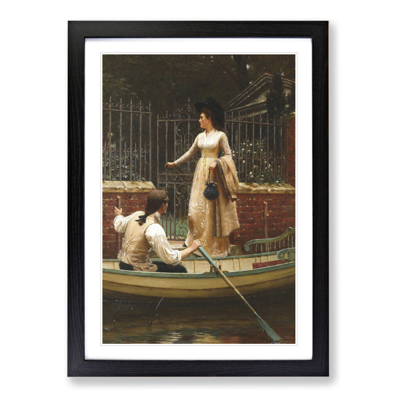 The Elopement by Edmund Leighton - Picture Frame Painting, 48cm H x 36cm W x 2cm D, Black