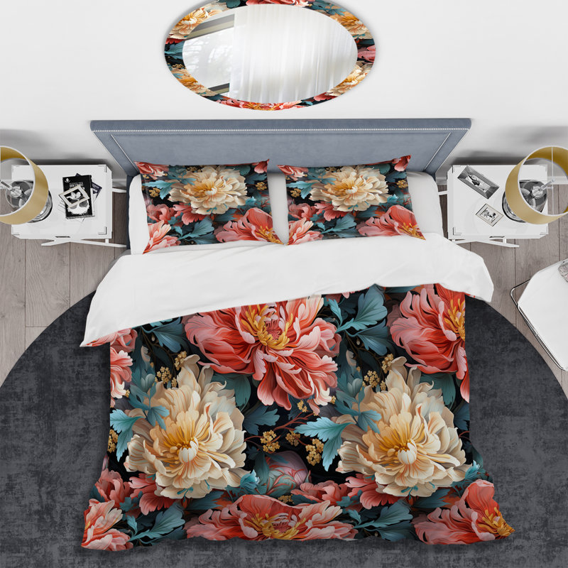 Ensemble de housse de couette Mulitcolor, Housse de couette simple + 1 taie décorative stan