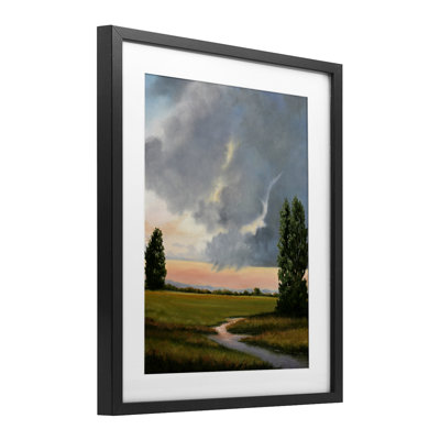 «Pastoral Path at Sunset», reproduction encadrée sous verre, conception de Julie Peterson