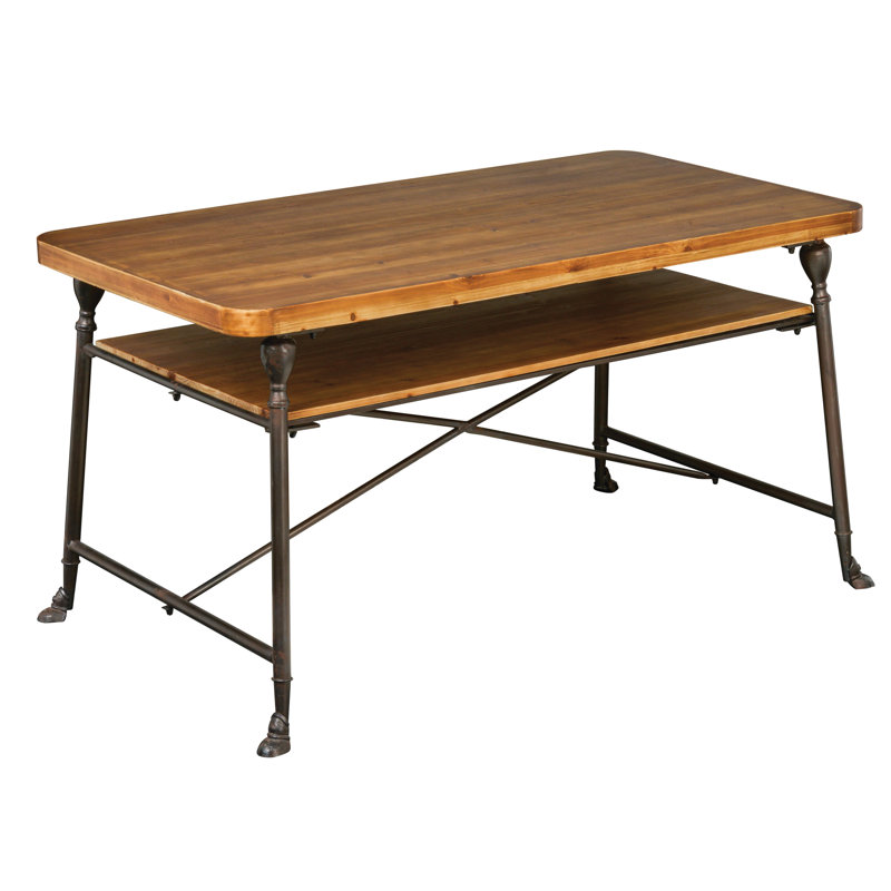 Yvonne Fir Rectangular Wood Top Dining Table