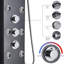 LED Shower Panel Column Tower Stainless Steel Body Jet Shower Mixer System Black