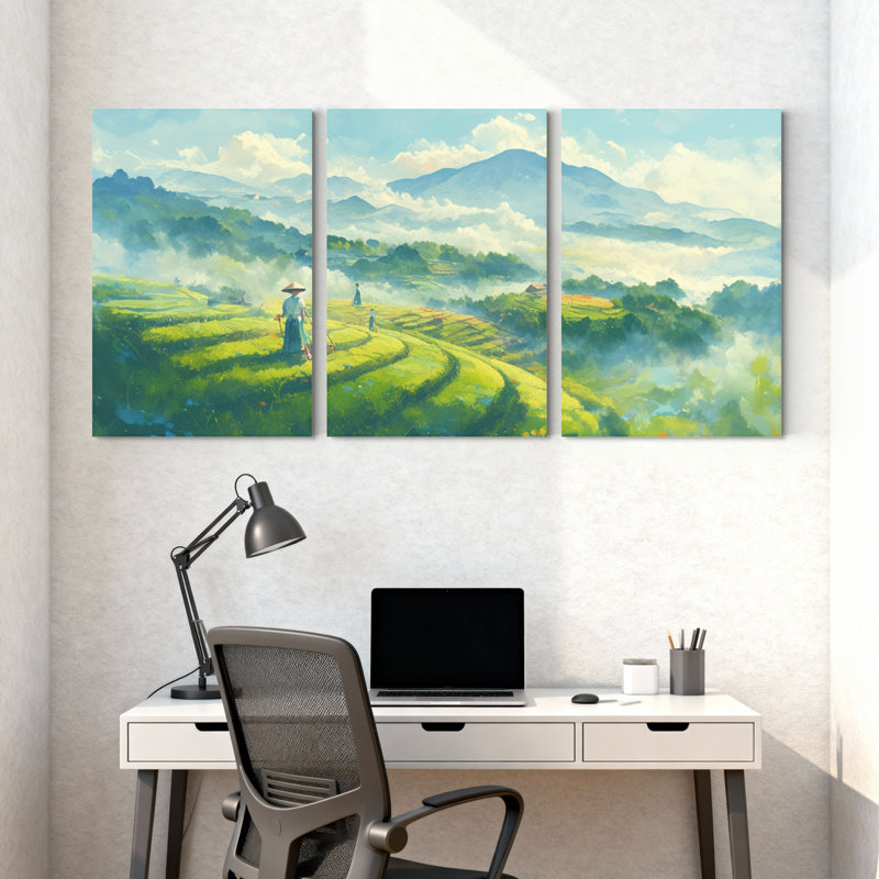 Paysage et montagne, H 18 po x l 36 po