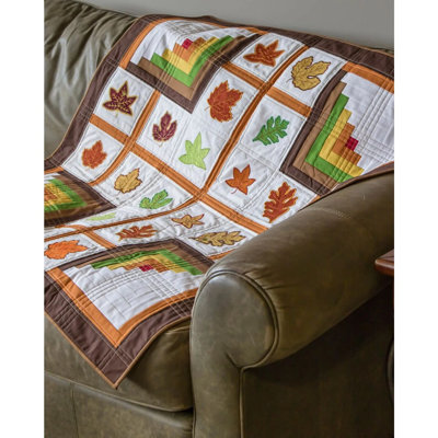 AccuQuilt GO! Rustling Leaves #2 Quilting Die with Large Maple & Oak Leaf Applique Shapes, 5 x 10 in. Board
