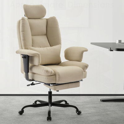 Fauteuil ergonomique en similicuir de 200 kg avec support lombaire et dossier haut, idéal pour le confort et la productivité au bureau