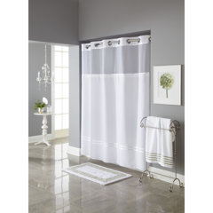 Lagute Snaphook TrueColor Hook Free Shower Curtain | Removable Liner | Gray