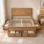 Structure de lit avec rangement moderne en bois avec 6 tiroirs, lit plateforme avec support en lattes de bois-1826926437