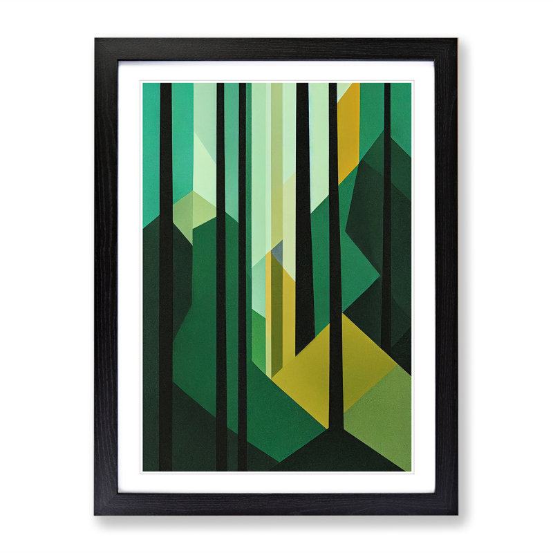 XV1022-2776X Modern Forest No.3 Abstract - Single Picture Frame Print, Black, 64cm H x 46cm W x 2cm D