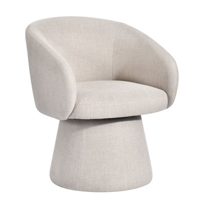 Stoehrs 24.8" Wide Modern Cream Fabric Dining Chair