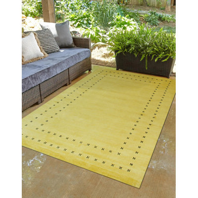 Gilberte Yellow Handmade Wool Area Rug
