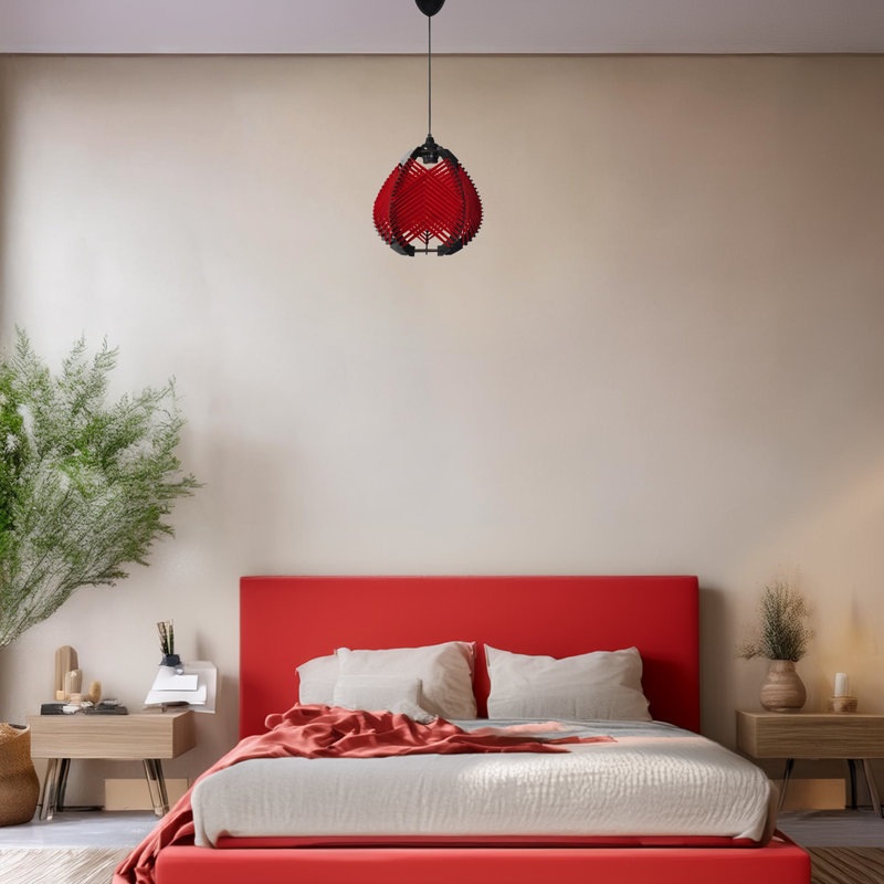 Red Single Pendant With Cotton Cap