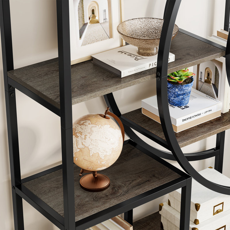 Bibliothèque géométrique H 70,86 "x l 39,37" Callyn, Gris / noir