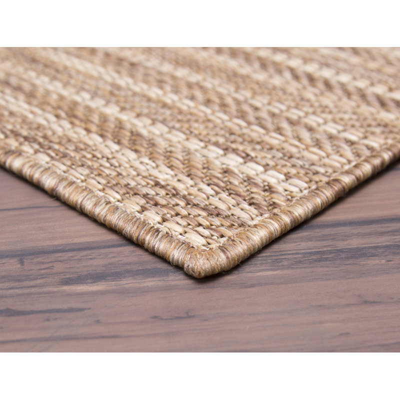 Tapis rayé intérieur / extérieur Halleck, Rectangle 8 pi x 10 pi