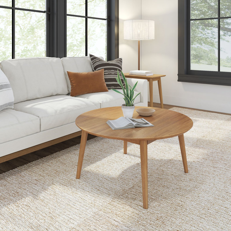 Leaford Solid Wood Single Coffee Table, Pecan