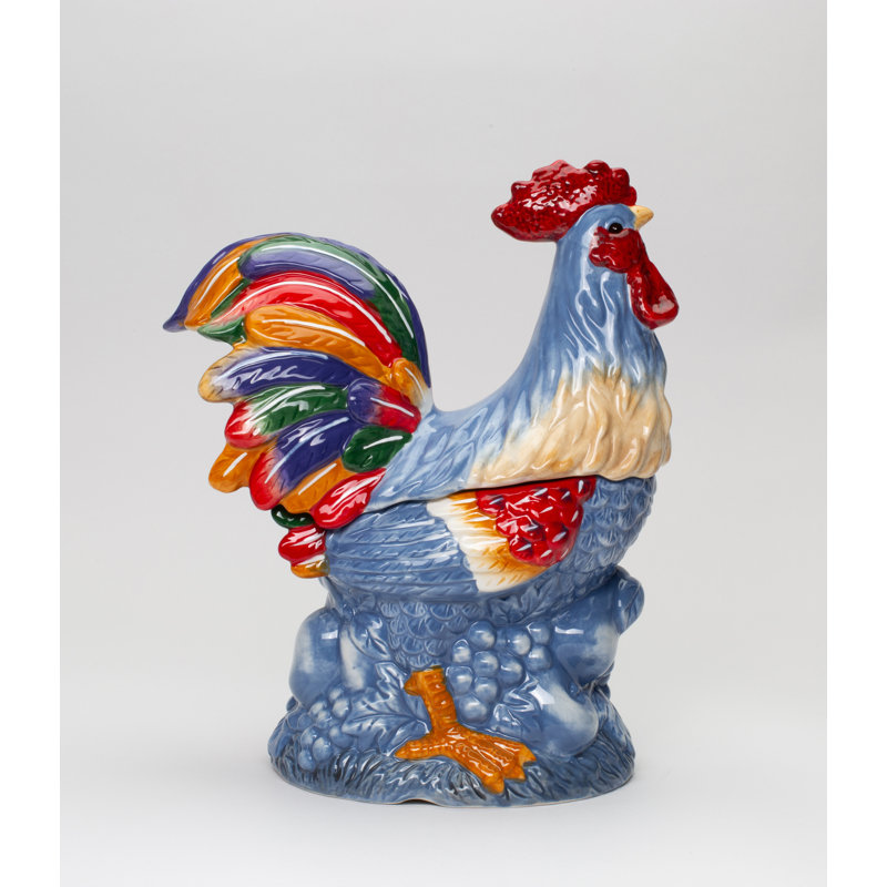 Tuscany Blue Rooster Cookie Jar 