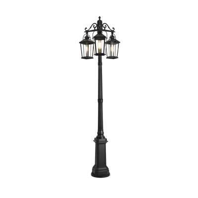 Allyiah 84 inch Outdoor Post light with pole in Black
