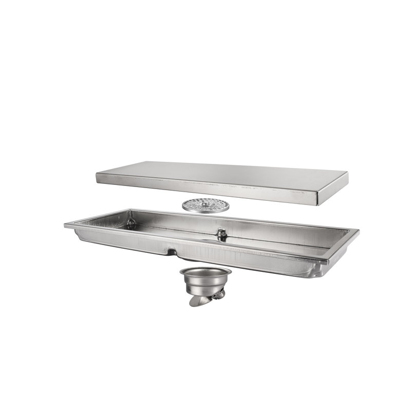 Drain de douche à grille linéaire, Nickel brossé