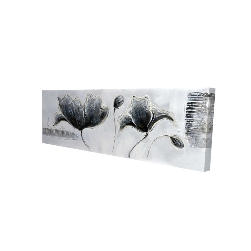 Fleurs de style industriel - Décoration sur toile de salon blanche