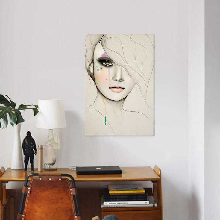 « division », impression sur toile, H 12 po x l 8 po x P 0,75 po, Pas de tapis, Toile tendue