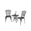 Ensemble bistro 3 pièces de mobilier de patio en fonte d'aluminium antirouille 2 chaises et 1 table ronde d'extérieur, jardin, patio, balcon, noir-478042122
