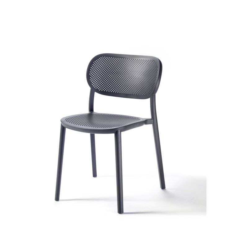 Chaise empilable de salle à manger , Noir