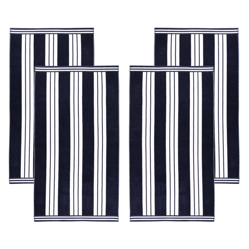 Serviette de plage Chira, Bleu, Serviette de plage - paquet de 4