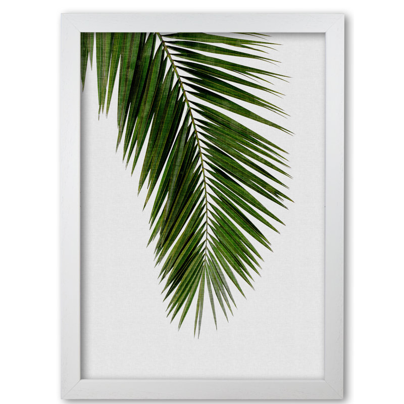 Palm Leaf I - Print, 30 cm H x 21 cm W x 5 cm D, White Grain Frame