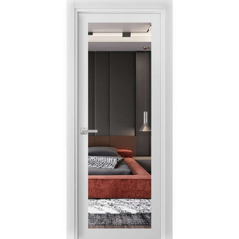 Porte standard en verre massif Lucia, 24 po x 96 po