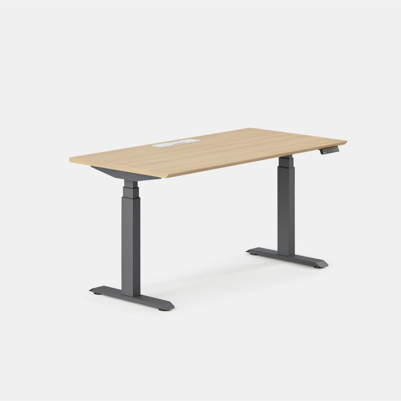 Standing Desk, 52" H x 60" W x 30" D, Charcoal, Woodgrain
